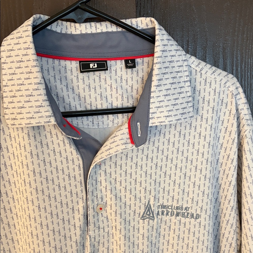 FootJoy Men's Polo Shirt - White and Gray